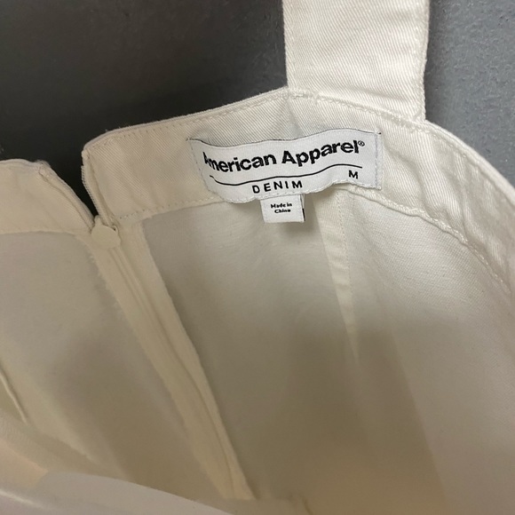 American Apparel White Overalls M Cotton Jumpsuit - Picture 6 of 6